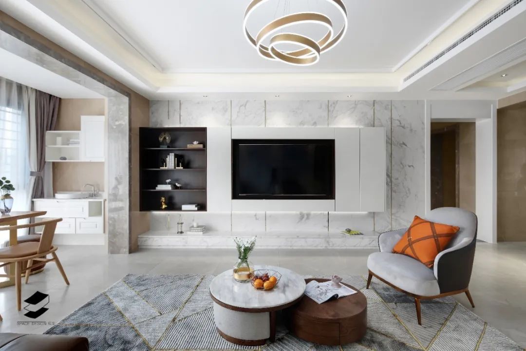 岩板电视背景墙这么设计,美炸了!